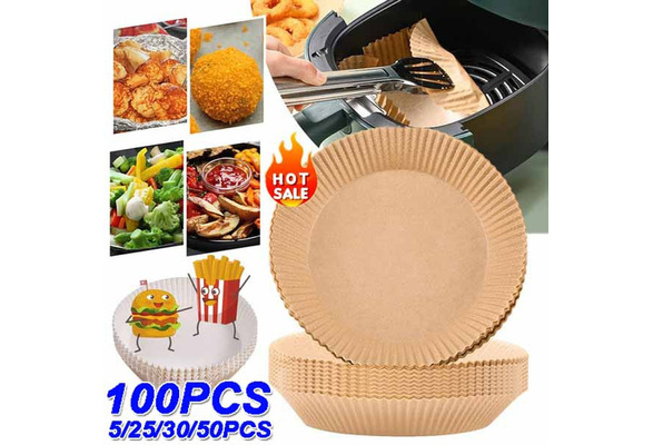 25/50pcs Air Fryer Disposable Paper Liner Non-Stick Mat Steamer