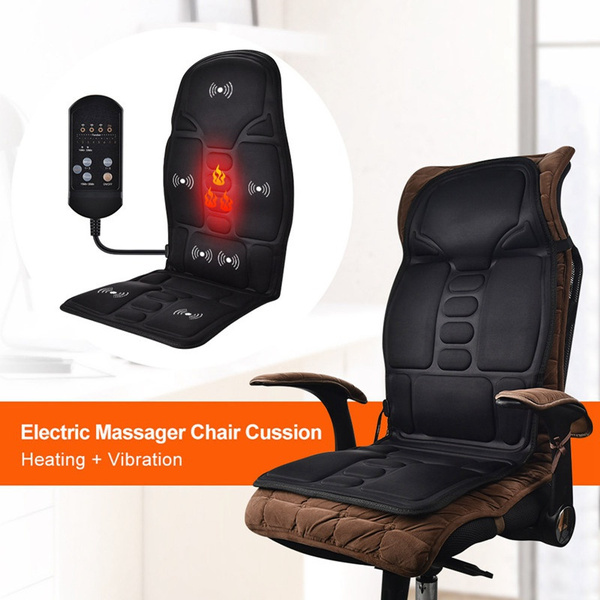 Black Back Massage Chair Car SUV Hot Seat / Home Cushion Neck Pain Waist  Support Massage Cushion Cover