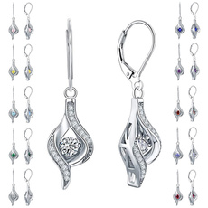 Sterling, DIAMOND, Gemstone Earrings, wedding earrings