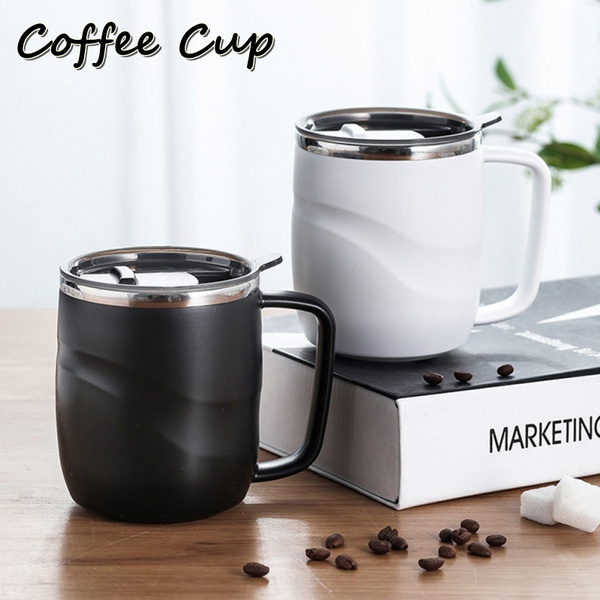 NEW Stainless Steel Insulated Coffee Mug with Sliding Lid Vacuum Travel Mug  with Handle Camping Tea Flask for Hot Cold Drinks