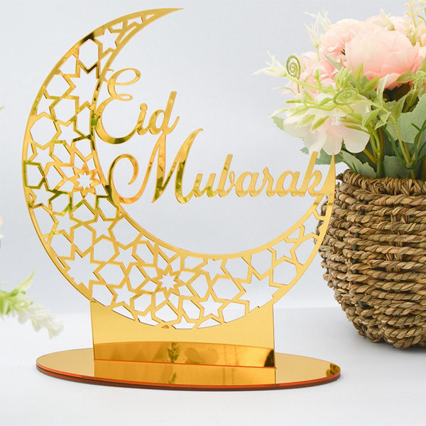 Eid Mubarak Acrylic Table Ornament Ramadan Kareem Decorations Islamic ...