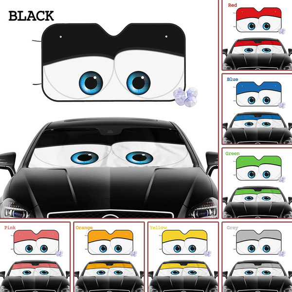 Portable Car Sun Shade Funny Cute Car Eyes Windshield Sunshade Car ...