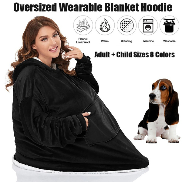 Wearable Blanket Hoodie for Women/Kids/Men, Oversized & Cozy