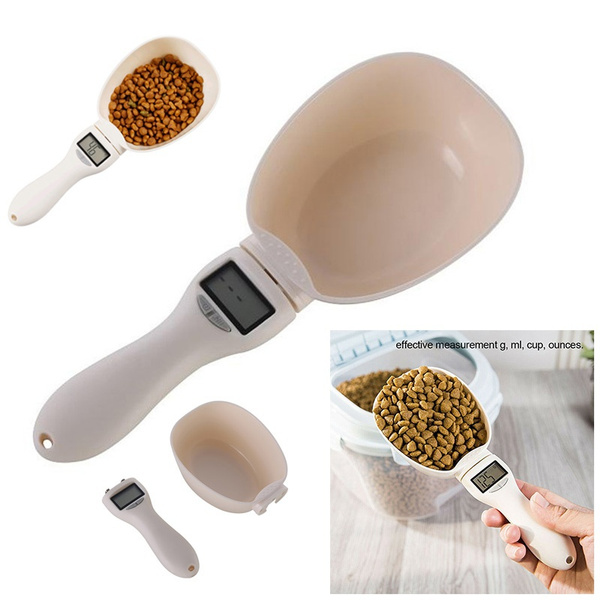 Pet Food Measuring Scoop Cat Dog Feeding Bowl Spoon Scale Cup Diet