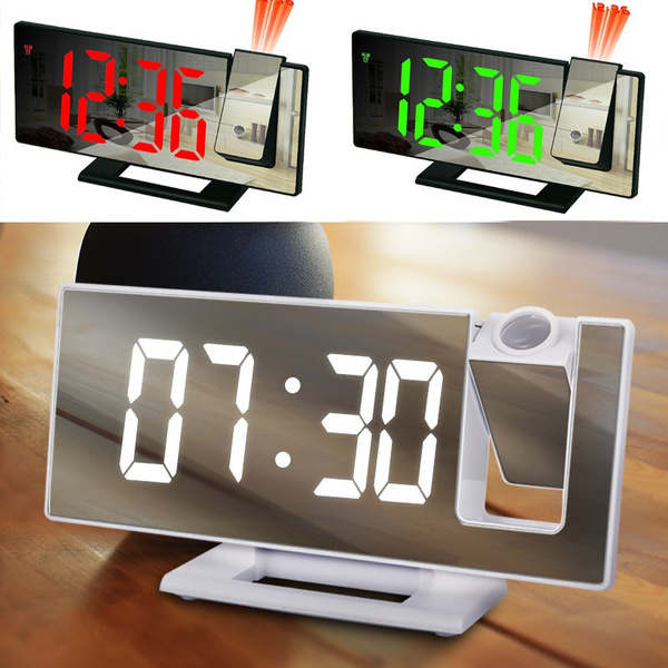 LED Digital Projection Clock Alarm Clock Wall Projector Ceiling Clock