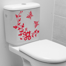 butterfly, toiletdecoration, Bathroom, Flowers
