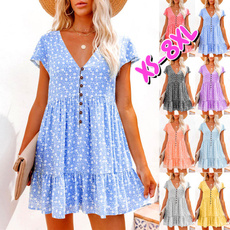 Summer, Plus Size, pleated dress, Mini