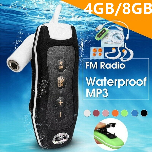 Swiixxer Waterdichte IPX8 Clip Mp3-speler FM Radio Stereo Geluid