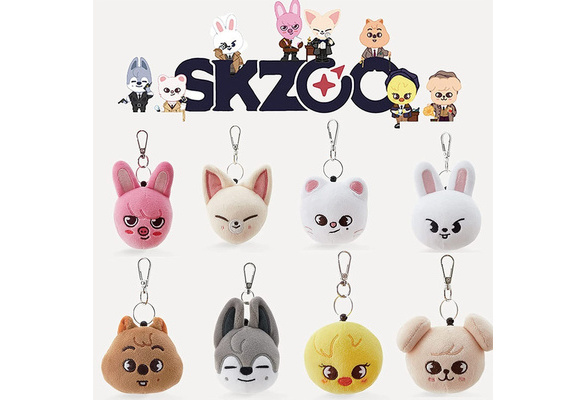 Skzoo Skz&Stay Keychain Plush Keychain Toy Stray Kids Stuffed Doll Idol Key  Rings Accessories for Fans Collection and Gift