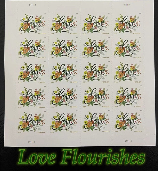 Love Flourishes Stamps 2018 Forever Stamps Postage Stamps sheet of 20
