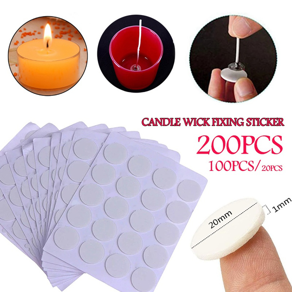 200/100/20Pcs Candle Wicks Stickers 20mm Double Foam Adhesive Glue