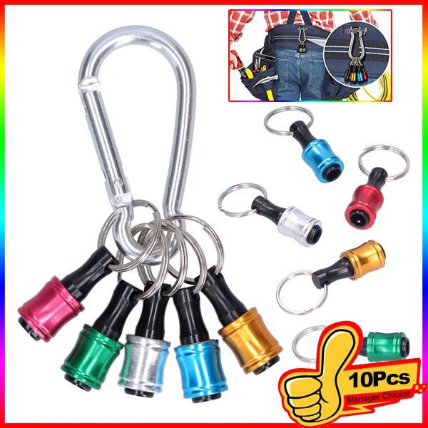 10Pcs 1/4 Inch Hex Shank Keychain Extension Bar Screwdriver Bits Holder ...