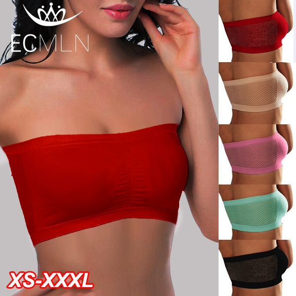Women Seamless Strapless High Elastic Wrapped Invisible Strapless Soft  Chest Wraps Tube Tops Push Up Bra Breathable Strapless Bras for Women