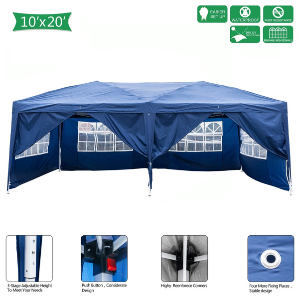 10 x20 EZ Pop UP Wedding Party Tent Folding Gazebo Canopy Heavy Duty/ Carry Case 