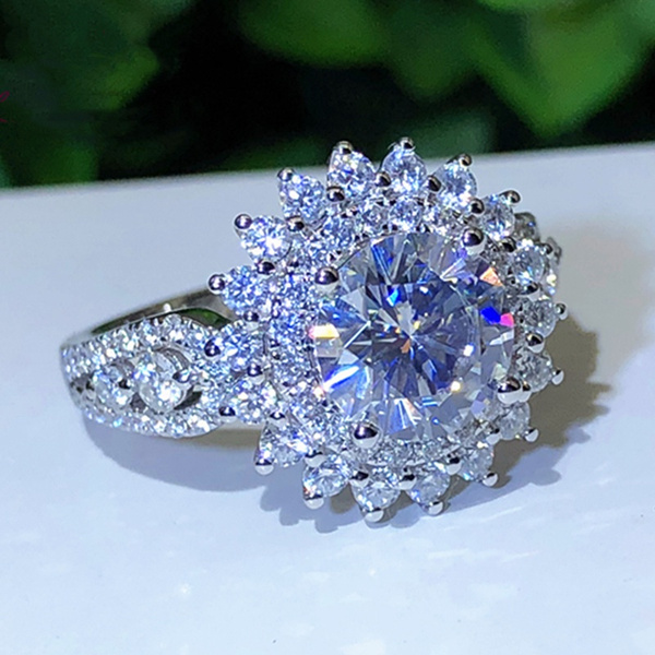 Szjinao Certified Total Is 1.5ct Full Moissanite Ring Woman With Many Stones Silver Infinity Trend Jewelry For Engagement New In