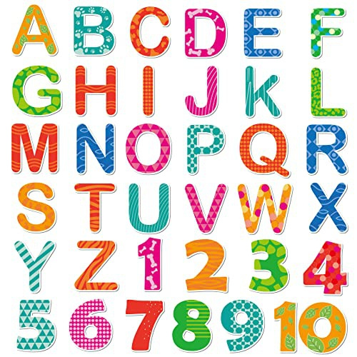 36 PCS Alphabet Thick Gel Clings Numbers Window Gel Clings Decals ...