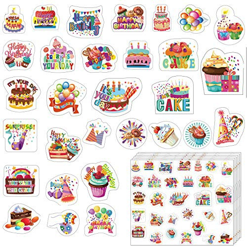 600 Pieces Happy Birthday Stickers in 30 Designs Birthday Party ...