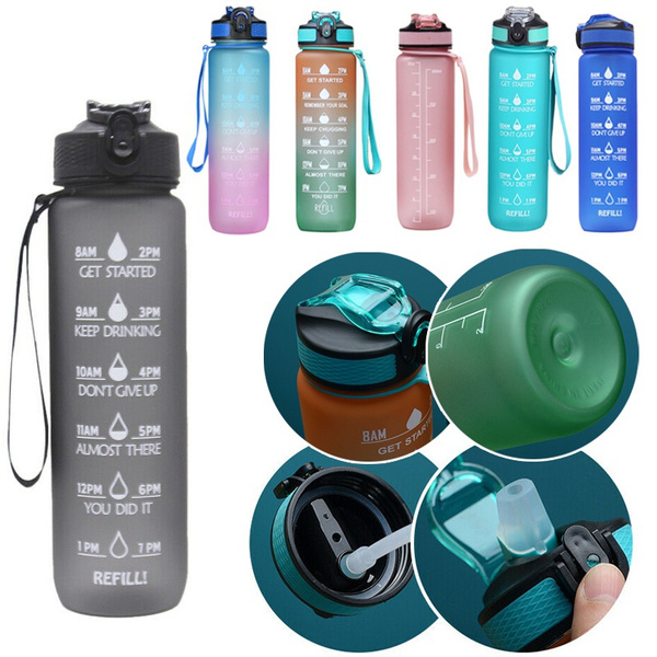 1L Sports Water Bottle Gym Travel Drinking Leakproof Bottle with