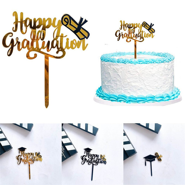DIY Gold Bachelor Cap Student Graduation Ceremony Decor Cake