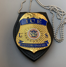 badge, policebadge, Ice, leather