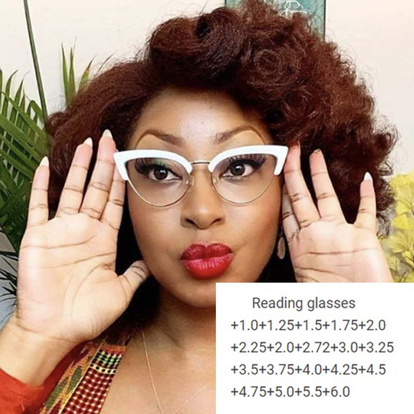 Retro prescription glasses frame cat eye read mirror women optical