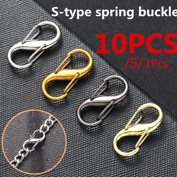 Double Ended Hook Spring Buckle Keychain Stainless Steel Carabiner