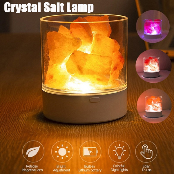 USB Crystal Light Natural Himalayan Salt Lamp Led Lamp Air Purifier