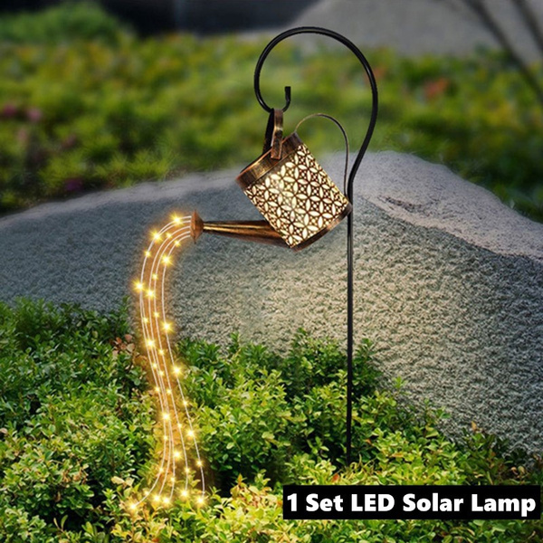 LLS Gardening Decor LED Light Fairy Light Outdoor Solar Watering Can
