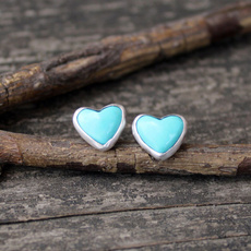 Sterling, Heart, Turquoise, Silver hearts