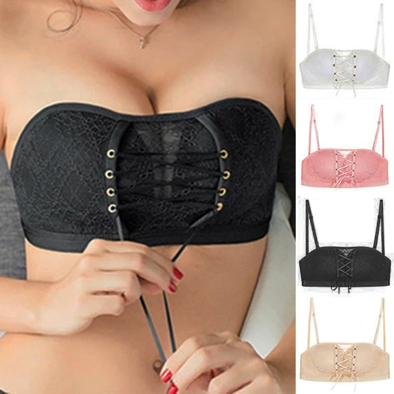 Women Front Closure Sexy Push Up Bra Seamless Strapless Invisible Chest  Wraps Bandage Brassiere Tube Tops Invisible Bras Underwear Lingerie for  Female