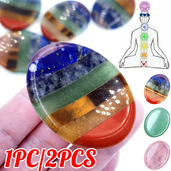 1pc/2pcs Thumb Worry Stone for Anxiety Chakra Stones Oval Worry