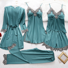 gowns, Encaje, V-neck, womensleepwear