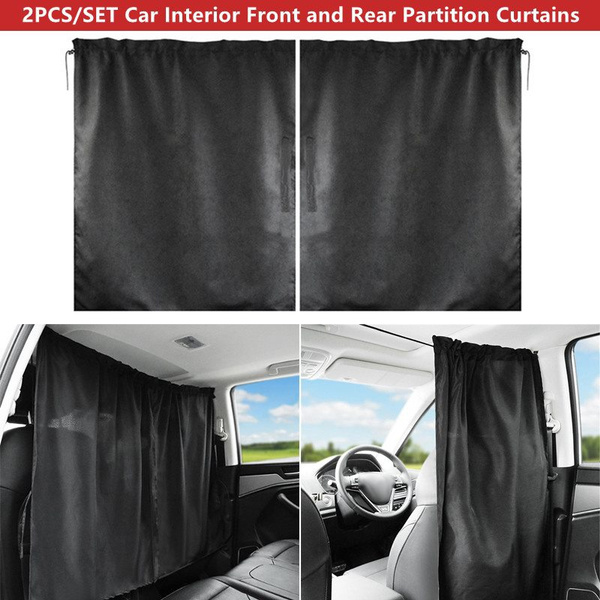 2pcs/set Taxi Car Interior Front and Rear Seat Partition Curtain Vehicle  Sun Shade Privacy Curtain