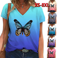 butterfly, Summer, Tees & T-Shirts, womens top