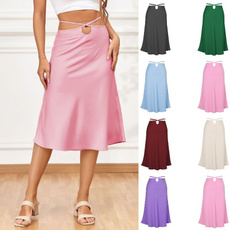 Fashion Skirts, long skirt, summer skirt, Satin