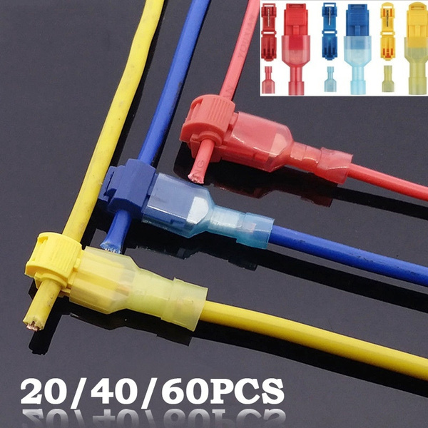 204060pcs Wirefy T Tap Electrical Connectors Quick Wire Splice Taps And Insulated Male Quick 2592