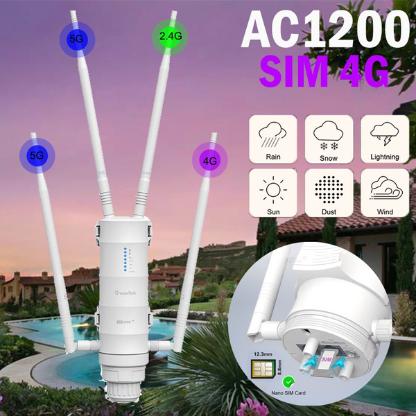 Wavlink AC1200 Dual Band 4g LTE Outdoor Wifi Router Long Range Wifi ...