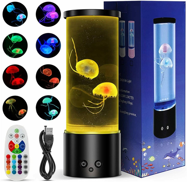 2 Jellyfish Lava Lamp 17 Color Changing Effect Aquarium With Remote ...