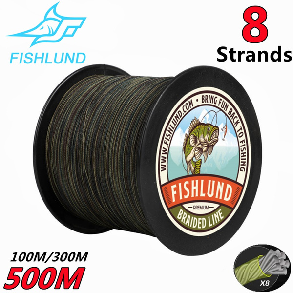 FISHLUND Braided Fishing Line 100M 300M 500M Fishing Line Super Strong  Multifilament 8 Strand PE Braided Fishing Line 10-100LB