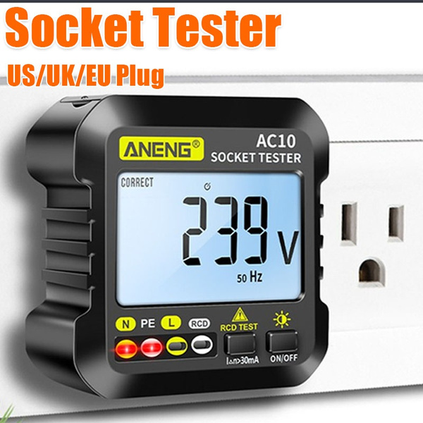 1pc Receptacle Tester Digital Power Outlet Tester Voltage Tester US/UK/EU Plug Socket Tester