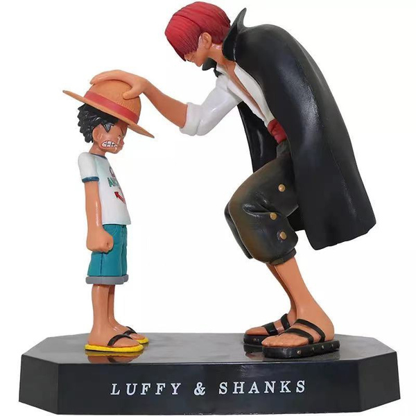 17cm One Piece Anime Figure Four Emperors Shanks Straw Hat Luffy Action ...