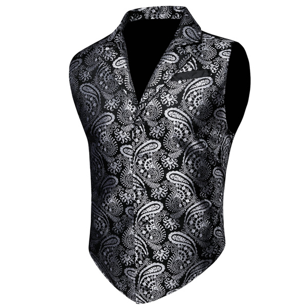 Barry.Wang Mens Victorian Suit Vest Steampunk Gothic Waistcoat Black ...