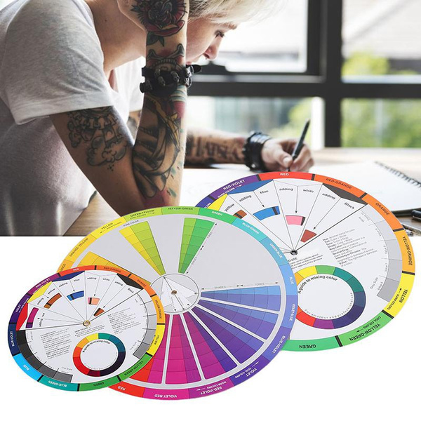 Tattoo Color Wheel, 3pcs Tattoo Color Wheel Pigment Color Wheel Mixing