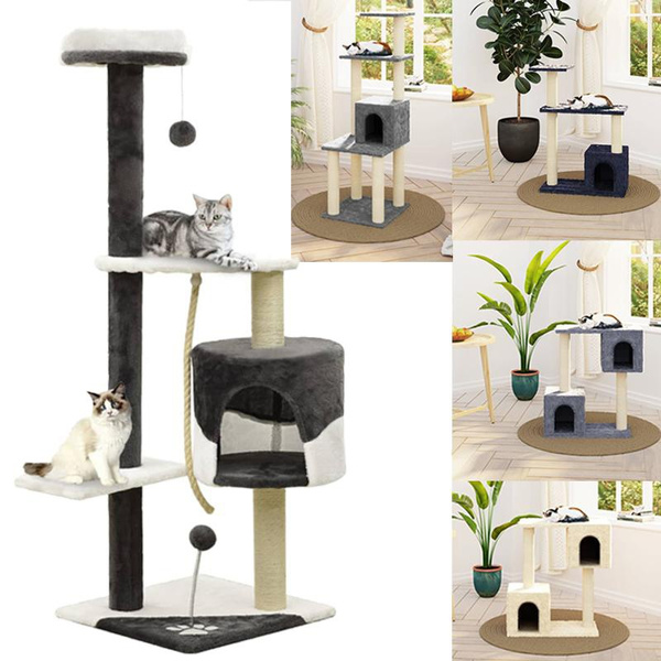 MultiLevel Cat Tree Condo For Cats, Cat Tower With Scratching Board Wish