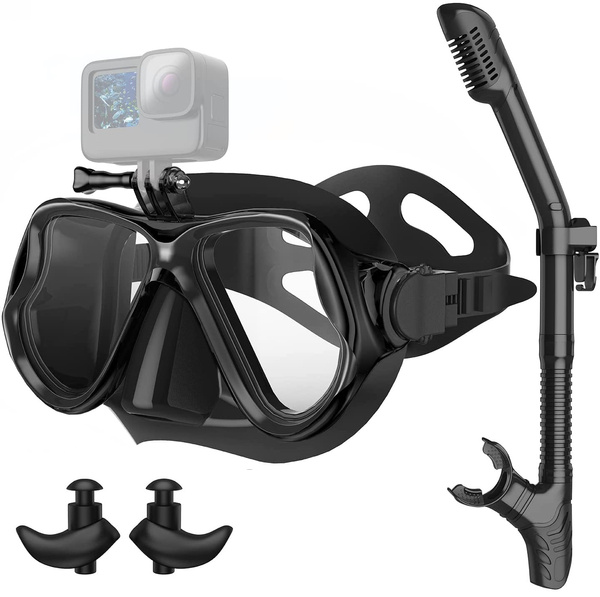 Snorkeling Gear for Adults, 3 in 1 Snorkel Set Anti-Fog Snorkel Mask ...