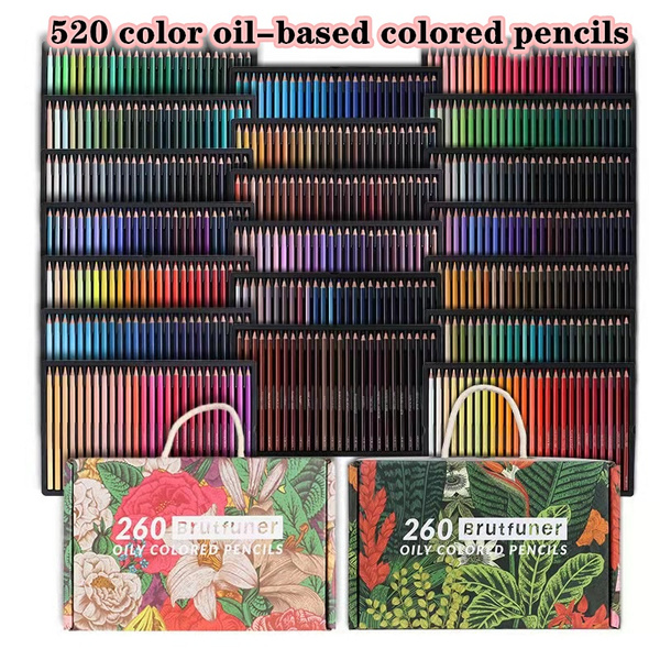 520 color oilbased colored pencils gift box set, advanced fullcolor