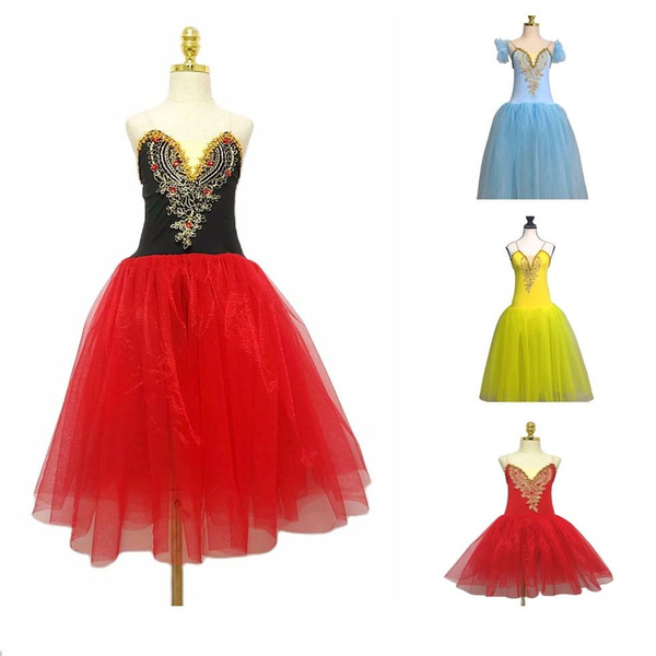 Long Ballet Dance Dress For Girls Children's Professional Princess TUTU