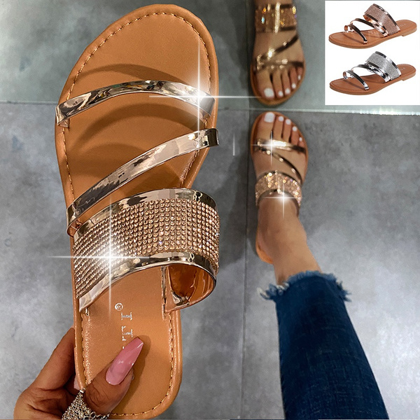 Available More Colors Womens Slip On Style Flat Sandal For Ladies at Best  Price in Nagpur | Nilesh Boot House