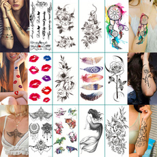 tattoo, Flowers, waterprooftattoosticker, Sleeve