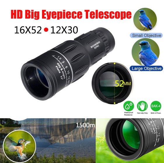 16x52 hd monocular store telescope